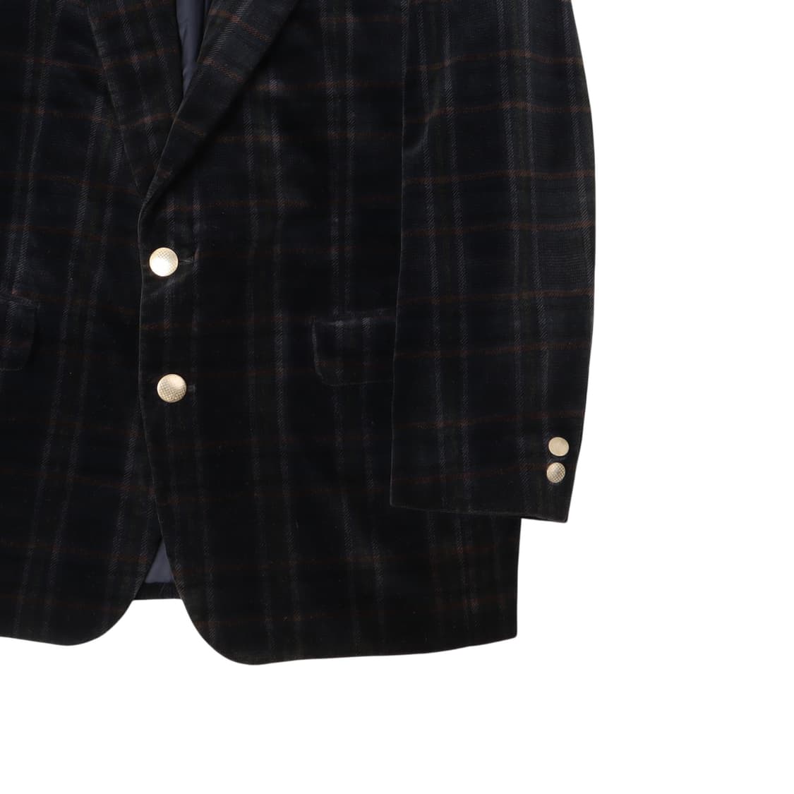 입생로랑 벨벳 체크 실버 2B 자켓 상품이미지4