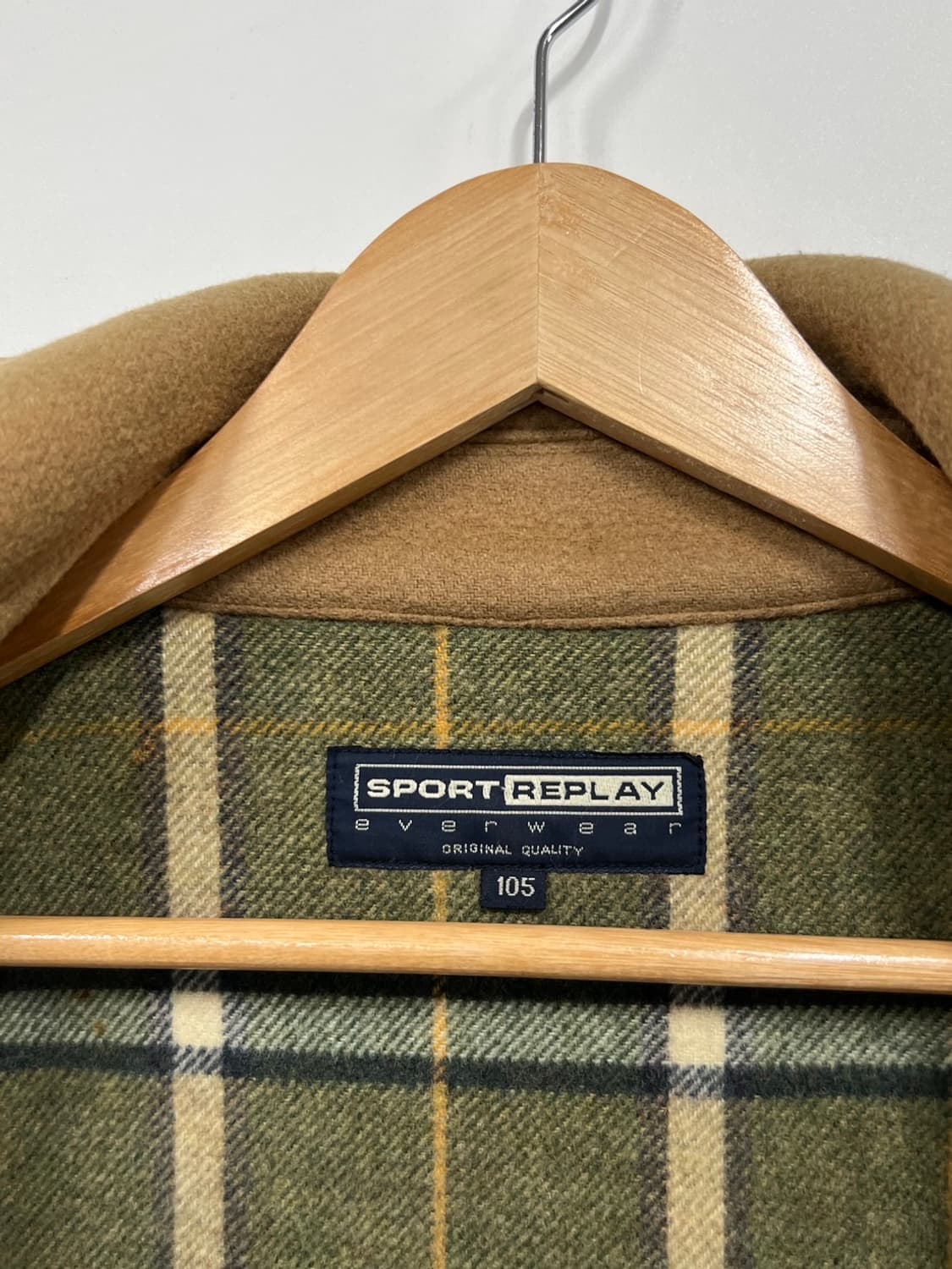 Sport Replay 빈티지 안감 체크  떡볶이 롱 코트 상품이미지5
