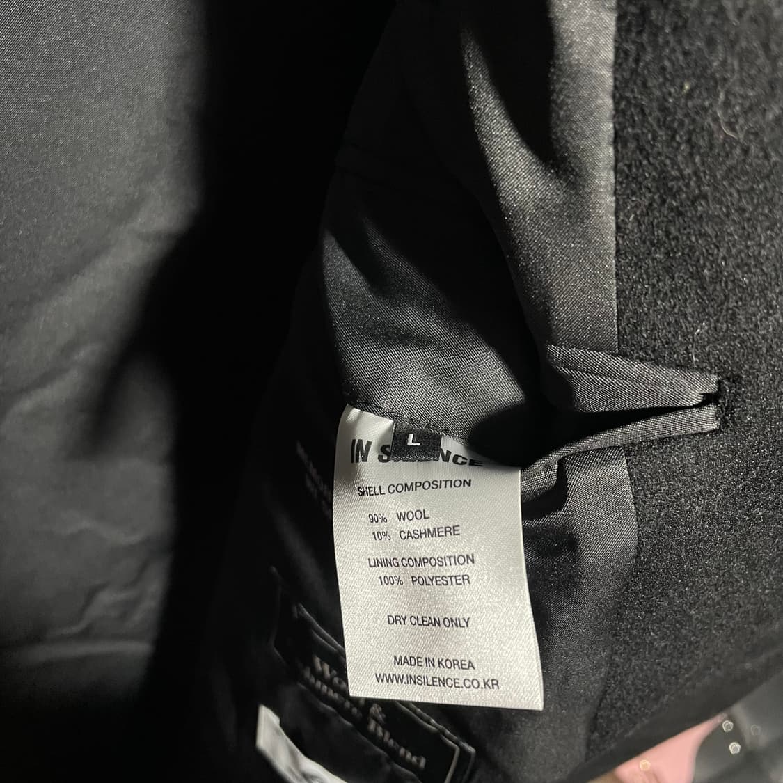 새상품 인사일런스 블랙 싱글 롱코트 상품이미지5