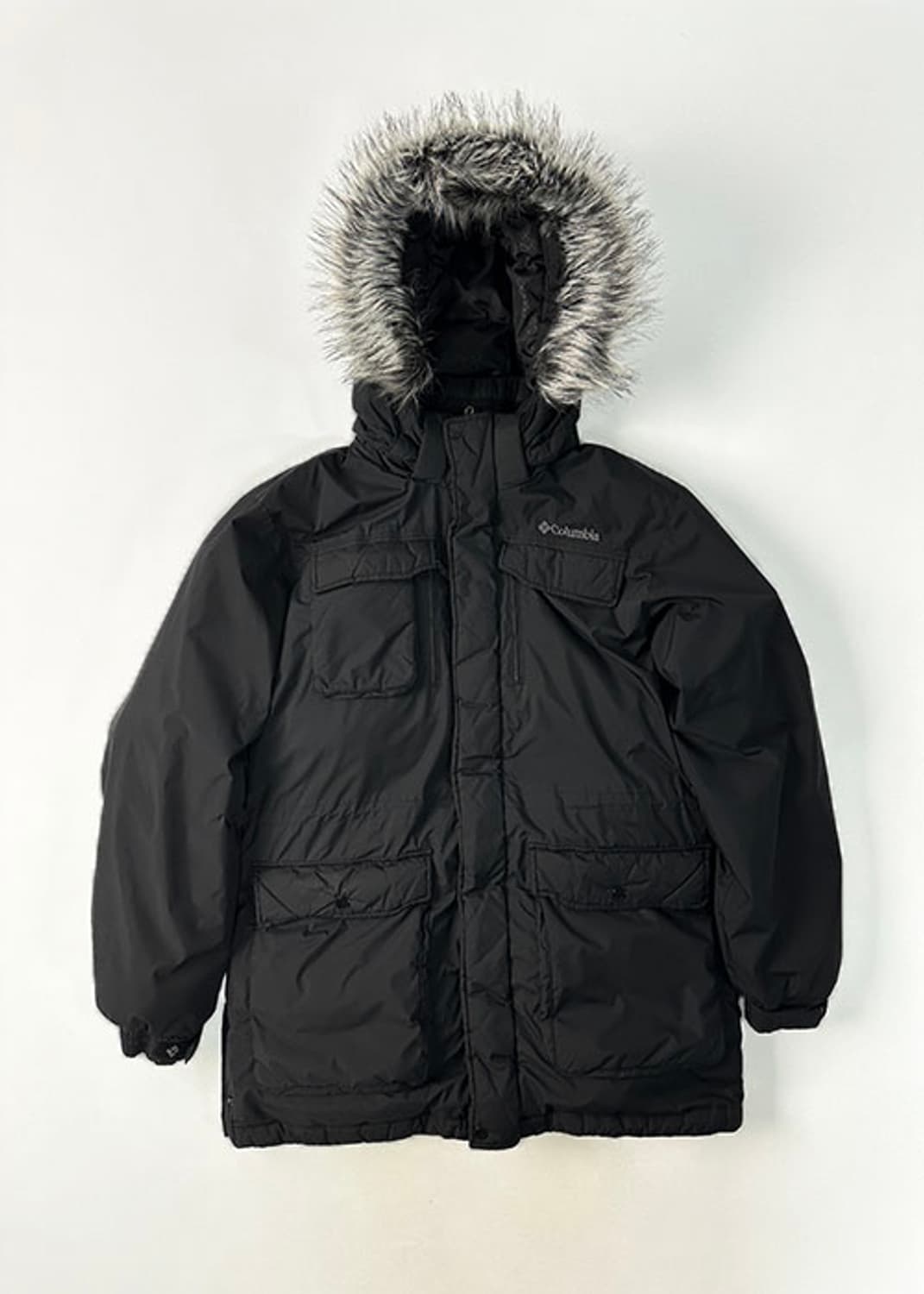 [XL] 컬럼비아 블랙 하프 다운 패딩 상품이미지1