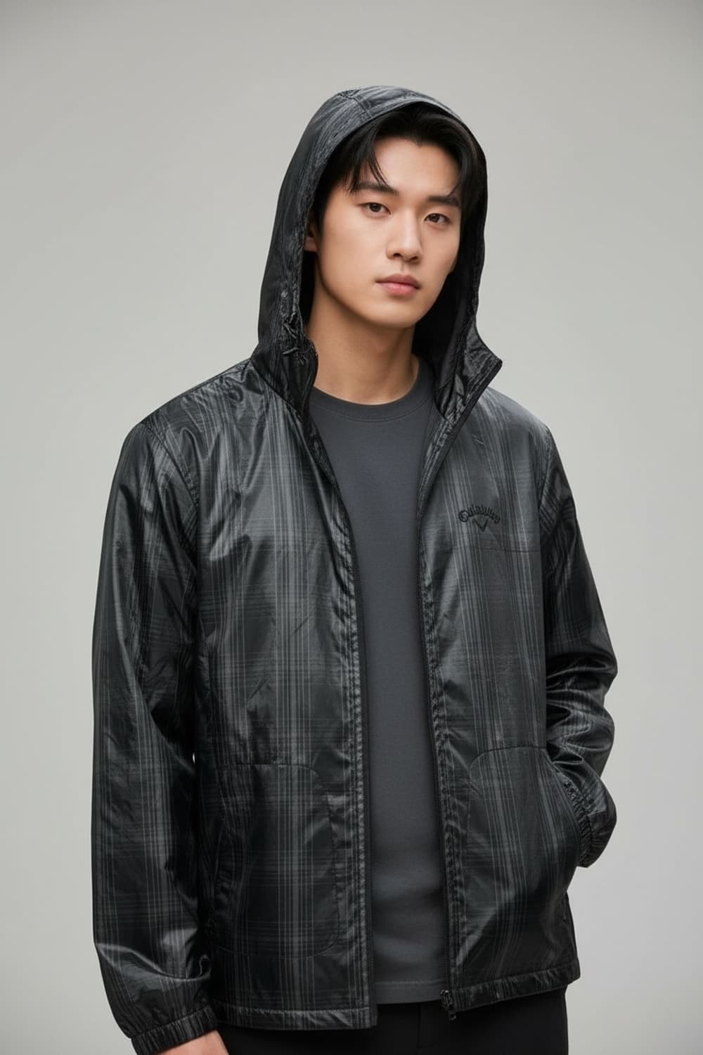 캘러웨이 체크패턴 후드 바람막이 105 상품이미지1