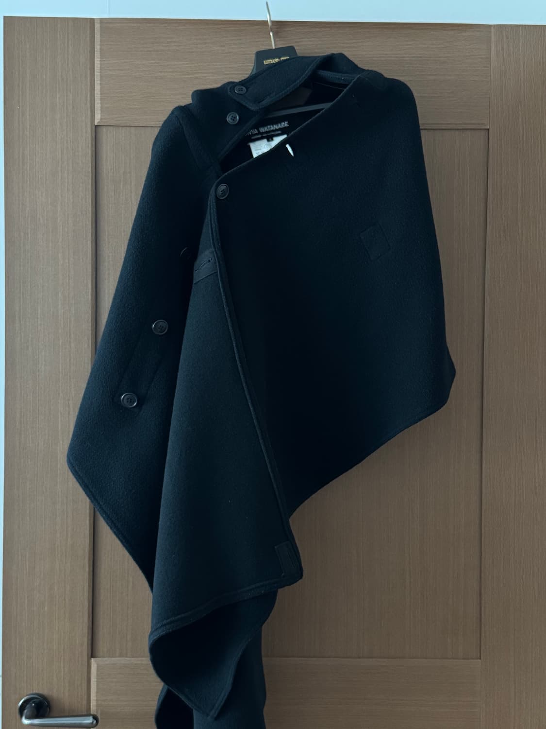 준야 와타나베 판쵸 울 코트 (블랙 S) 상품이미지1