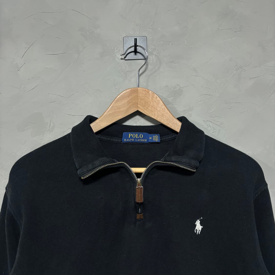 폴로 랄프로렌 신형 니트 반집업 검정 상품이미지2