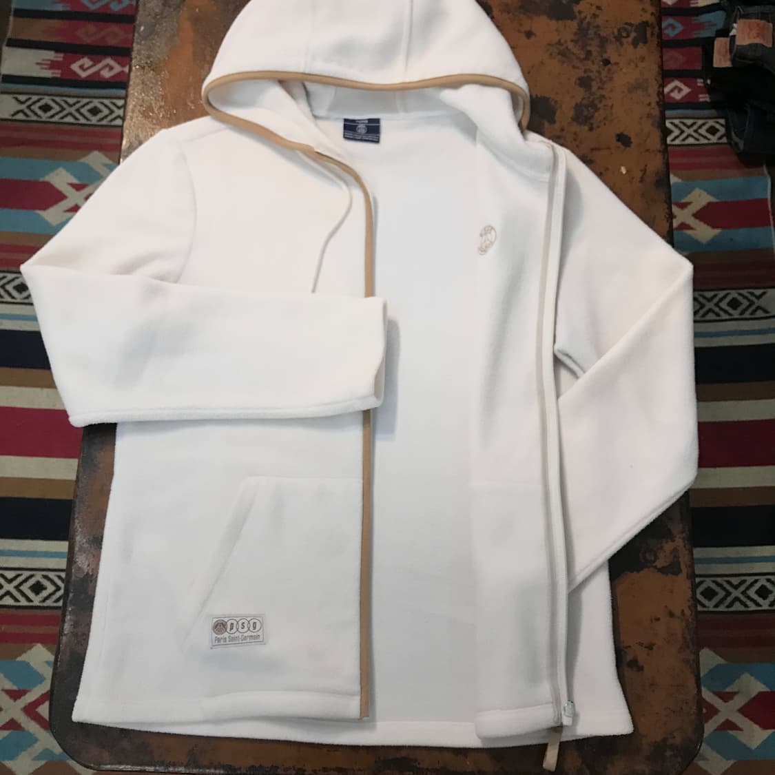 파리생제르망 크림 아이보리 플리스 후드 집업 남성 102 여성 루즈핏 상품이미지6