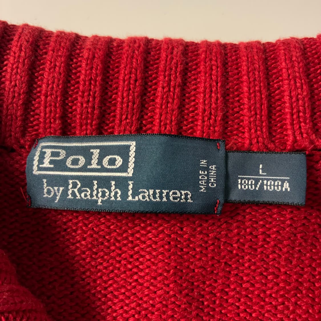 Polo  폴로 랄프로렌 자수 코튼 레드 투웨이 니트집업  상품이미지4