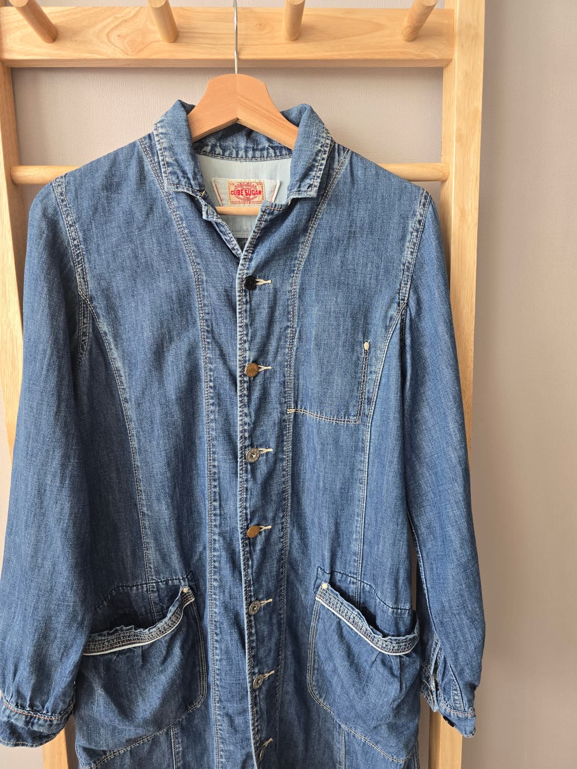 CUBE SUGAR 모리걸  Washed Denim Coat 상품이미지3
