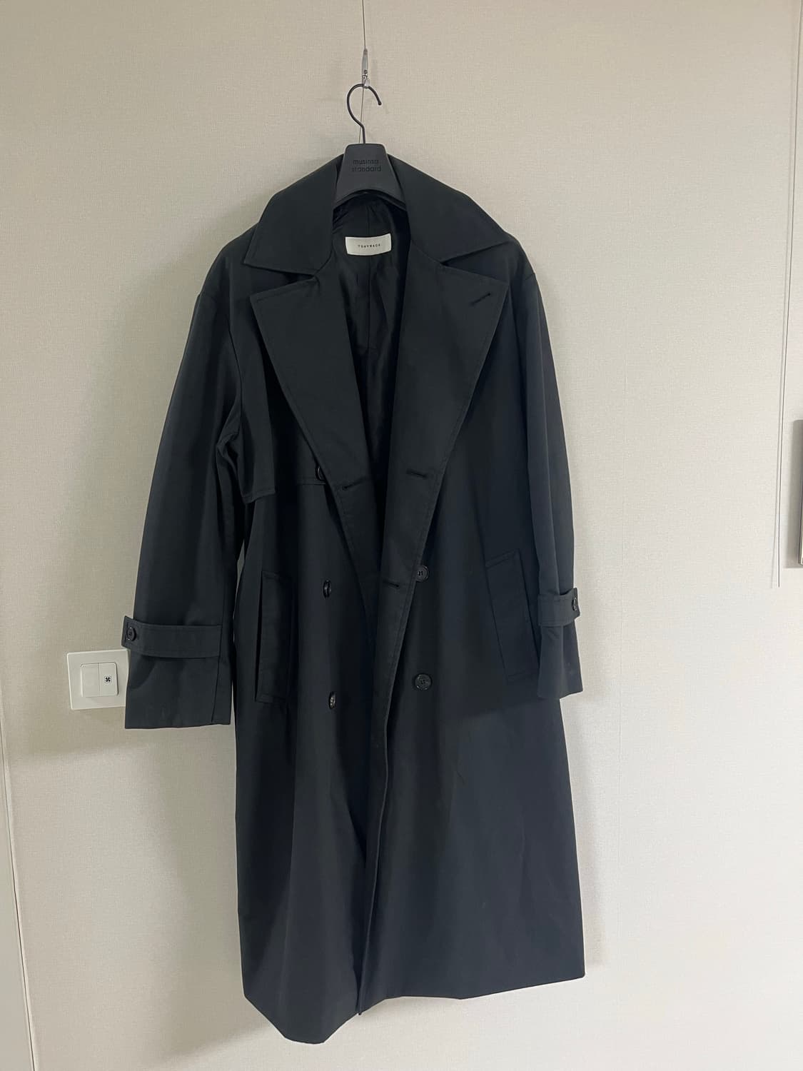 토니웩 울 트렌치코트 블랙 상품이미지2