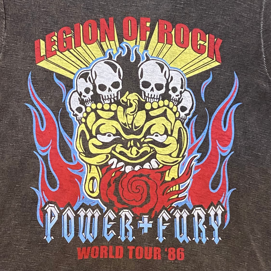 미국 빈티지 파워 퓨리 POWER FURY 해골 스컬 락티셔츠 반팔티 상품이미지2