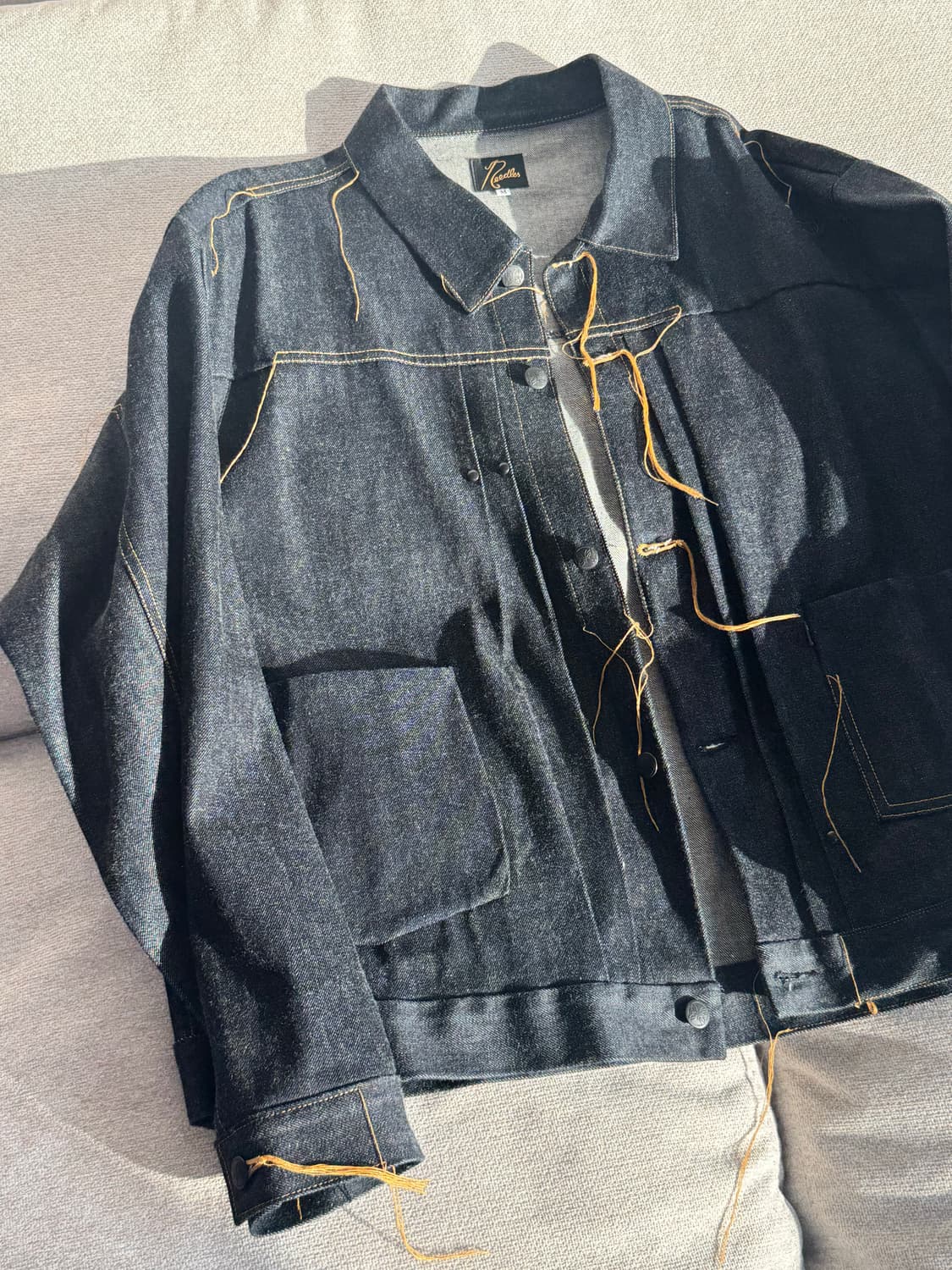 니들스 스티치 디테일 청자켓 상품이미지2