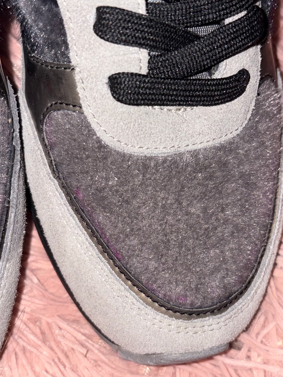 y2k 갸루깔 MLB 실버&블랙 겨울 털 슈즈 상품이미지8