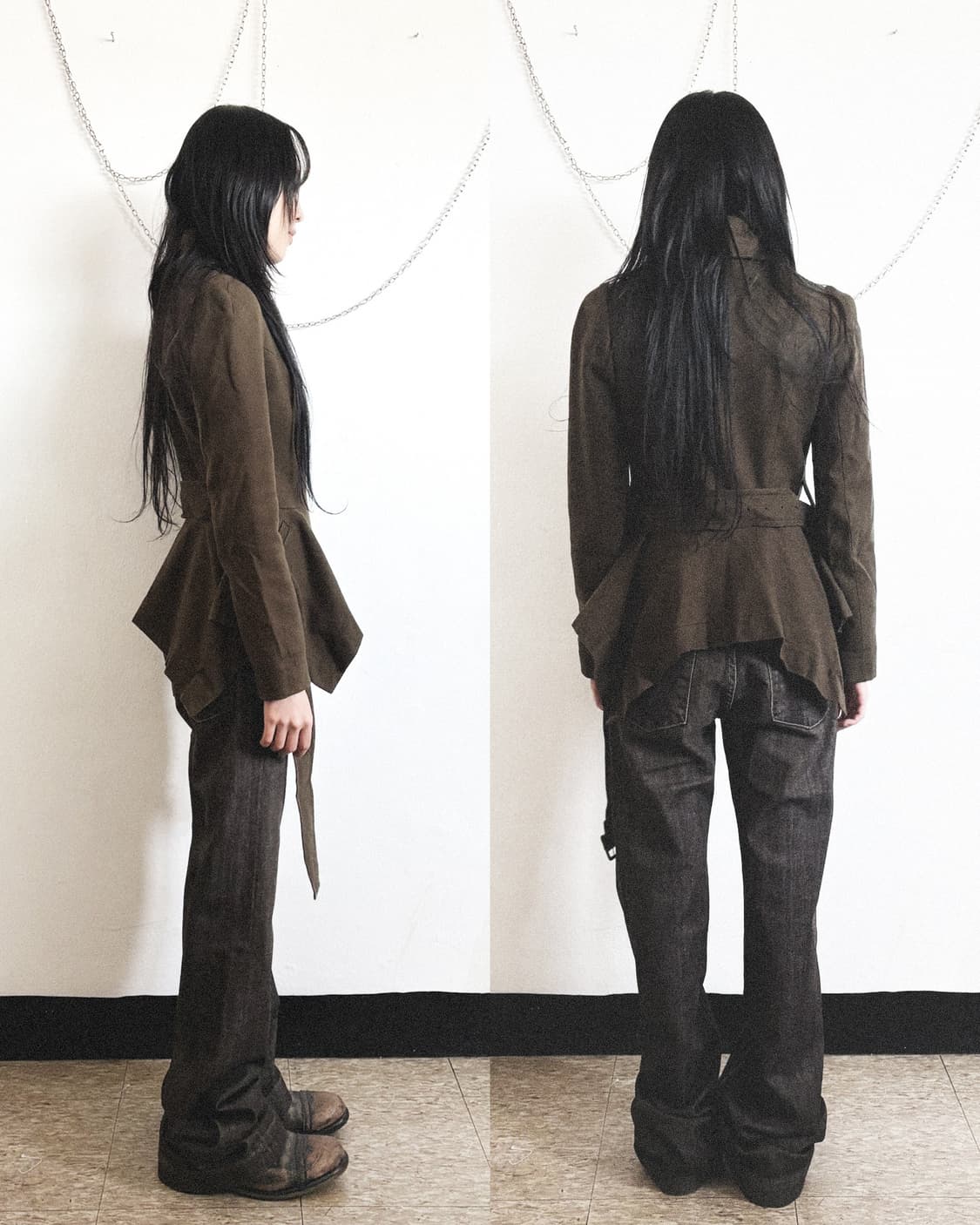 비비안웨스트우드 사선버튼 플레어 크롭컷 오피서코트 상품이미지2