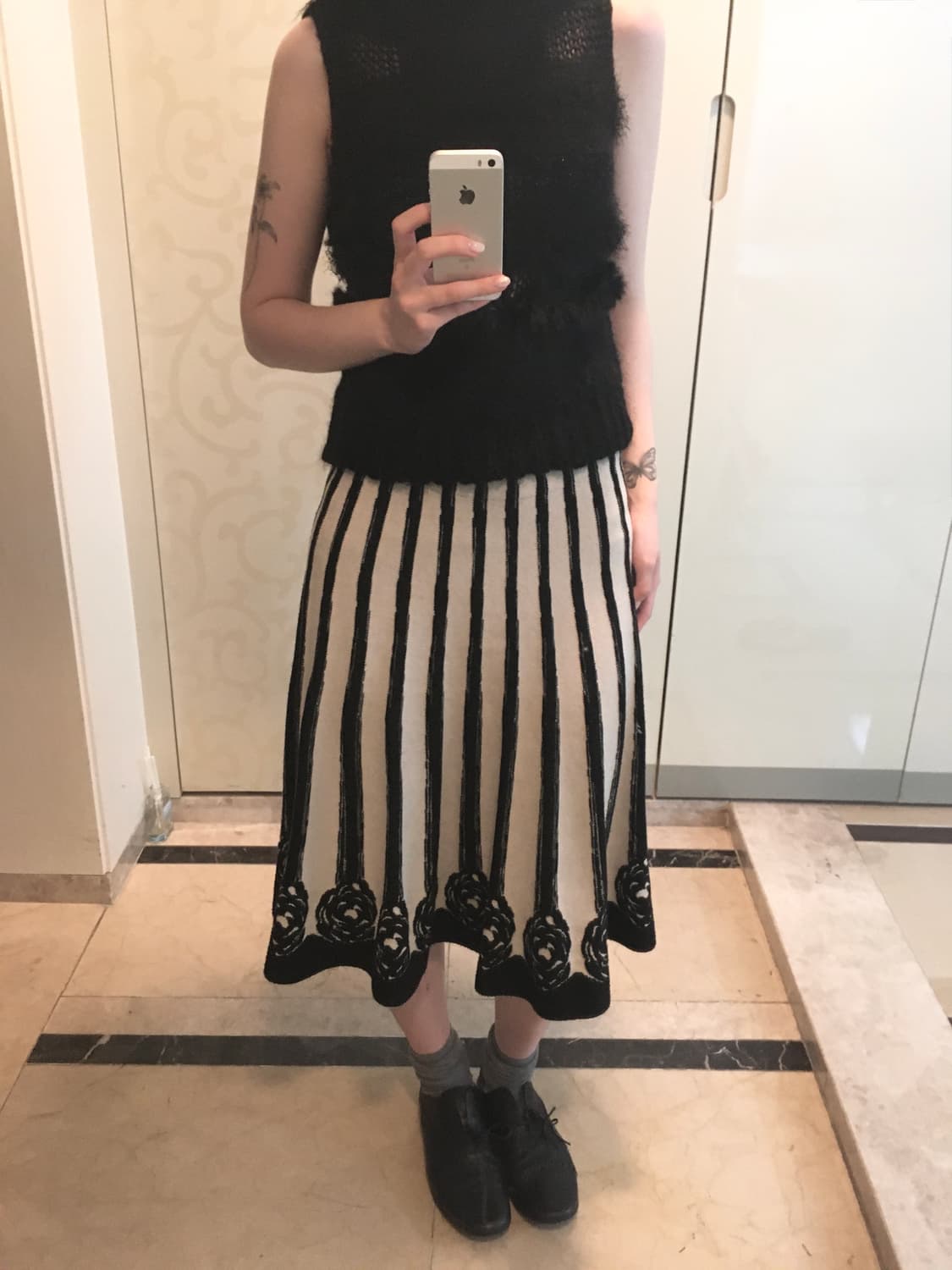 vintage rose jacquard knit skirt 상품이미지3