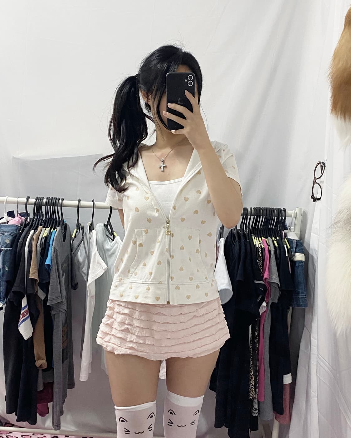 [DAIZ] 조지후쿠 하트 반팔 후드집업 상품이미지1