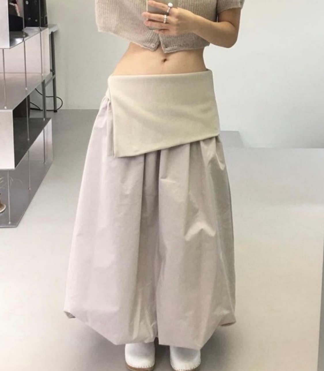 아모멘토 투웨이 밴딩 볼륨 스커트 1 블랙 상품이미지3