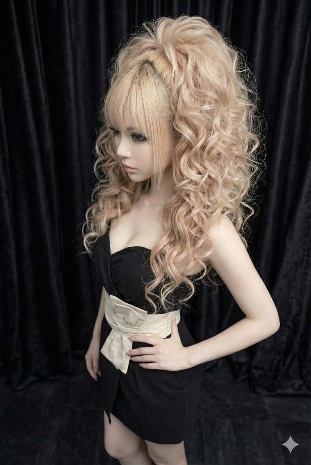 블랙 리본 미니 드레스 파티 원피스 상품이미지1