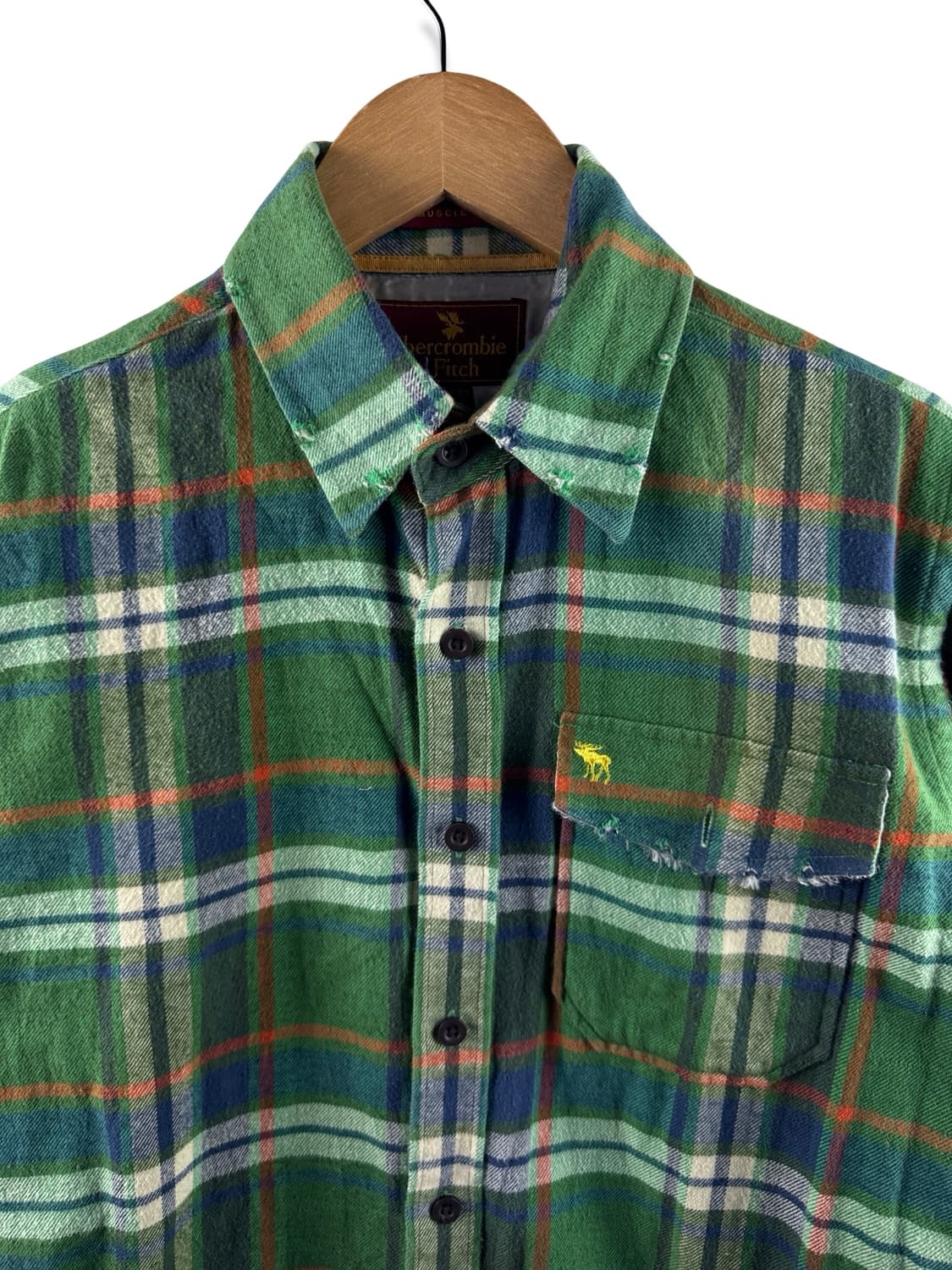 아베크롬비 그린체크 데미지드 셔츠2208 상품이미지3