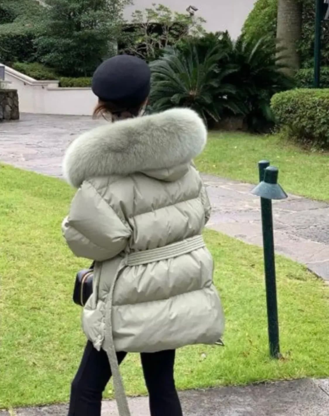 레브시티 벨트폭스패딩(카키) 상품이미지4