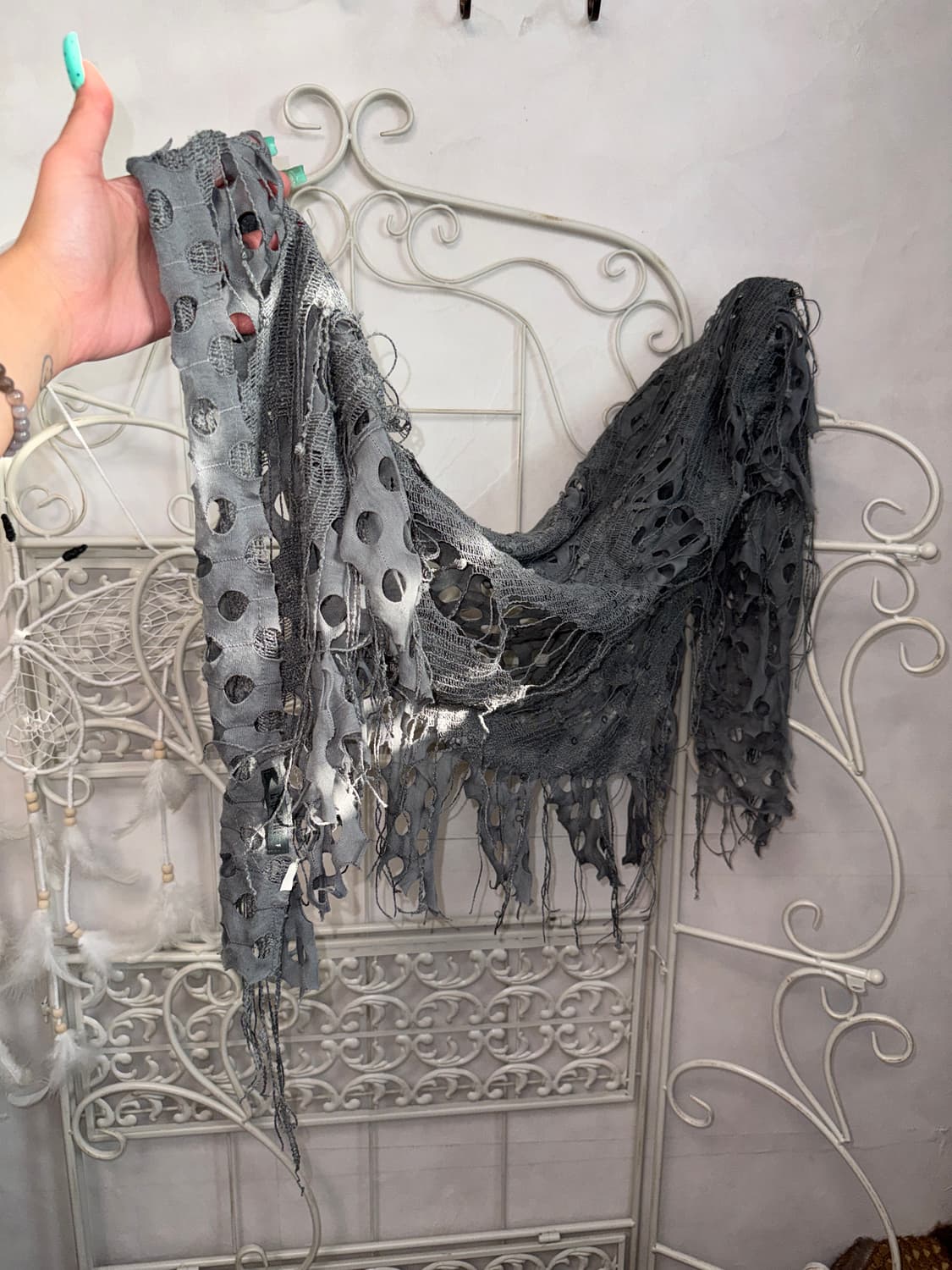 CMCUBE charcoal grunge damaged scarf 상품이미지2
