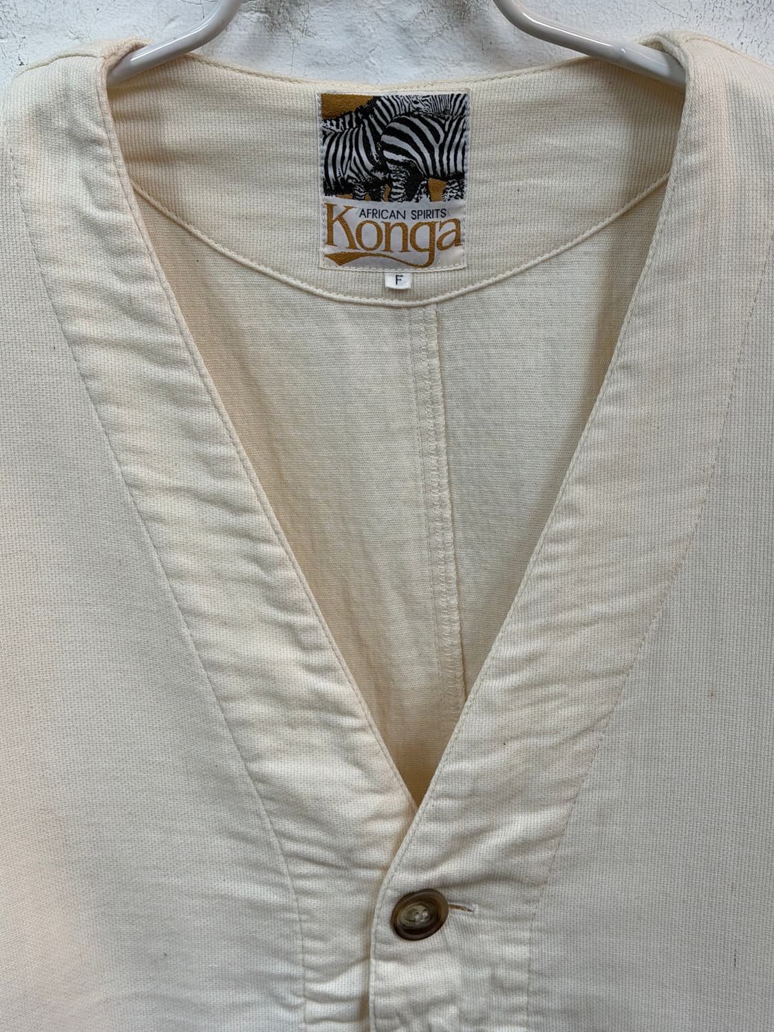 Konga 90s 아이보리 코튼 노칼라 자켓 F 상품이미지2