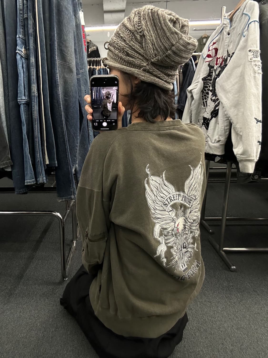 OS)도그타운 Dogtown y2k 포켓 디테일 백프린팅 스웻셔츠 상품이미지1