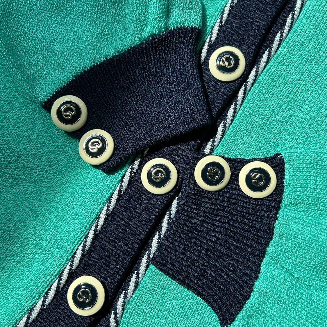 st. john 샌존 컬렉션 버튼 니트 그린 가디건 상품이미지4