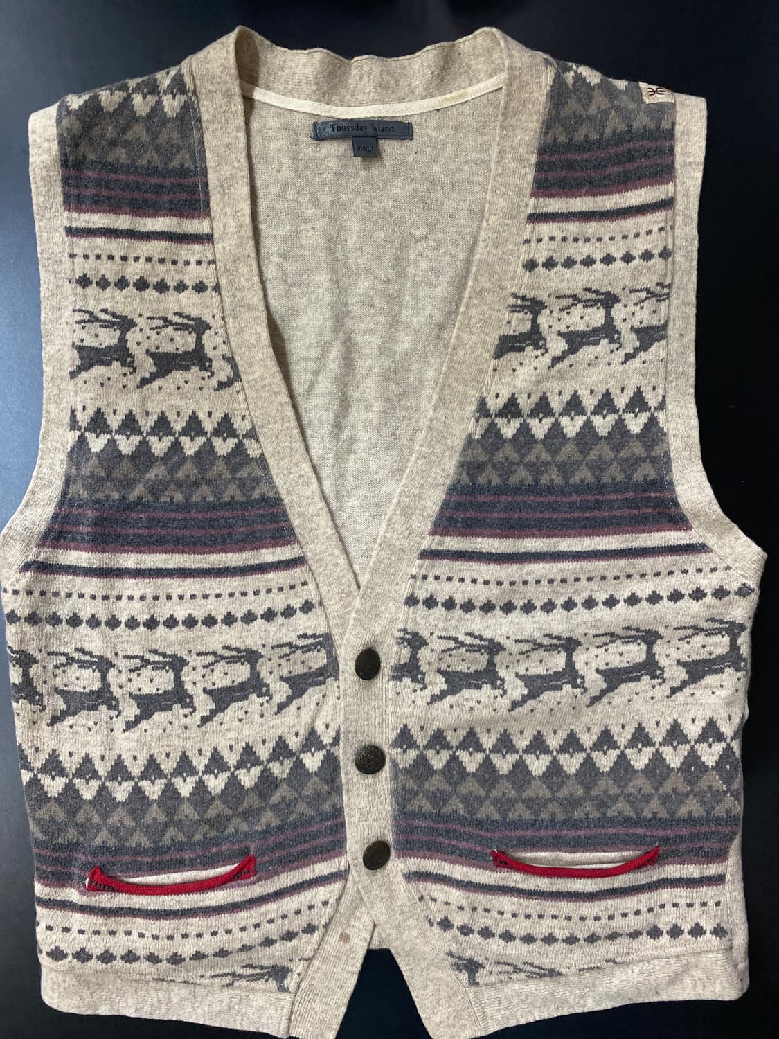 Thursday Island 패턴 니트 조끼 100(L) 상품이미지1