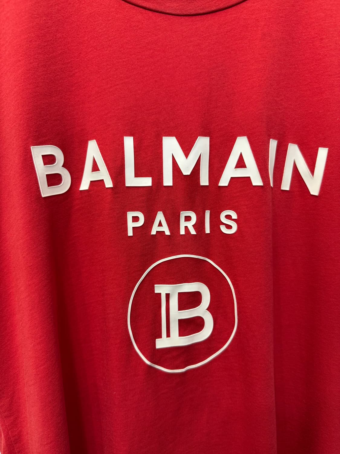 매장판정품) 발망 20ss BALMAIN 레드 로고 반팔티 M 상품이미지4