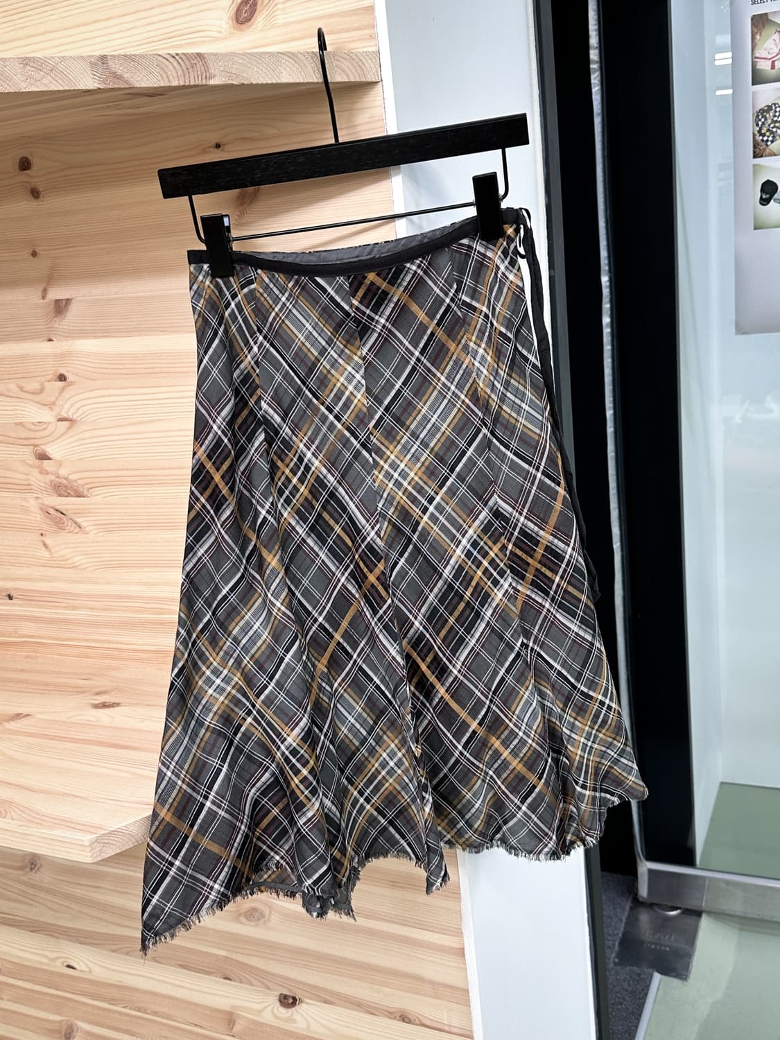 fall check flare midi skirt 상품이미지4