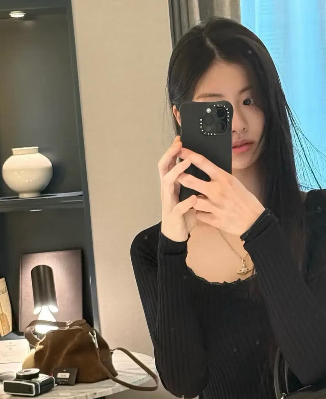 ZARA 자라 레이스 리본 심리스 티셔츠, 자라 레이스 티셔츠 블랙 상품이미지2