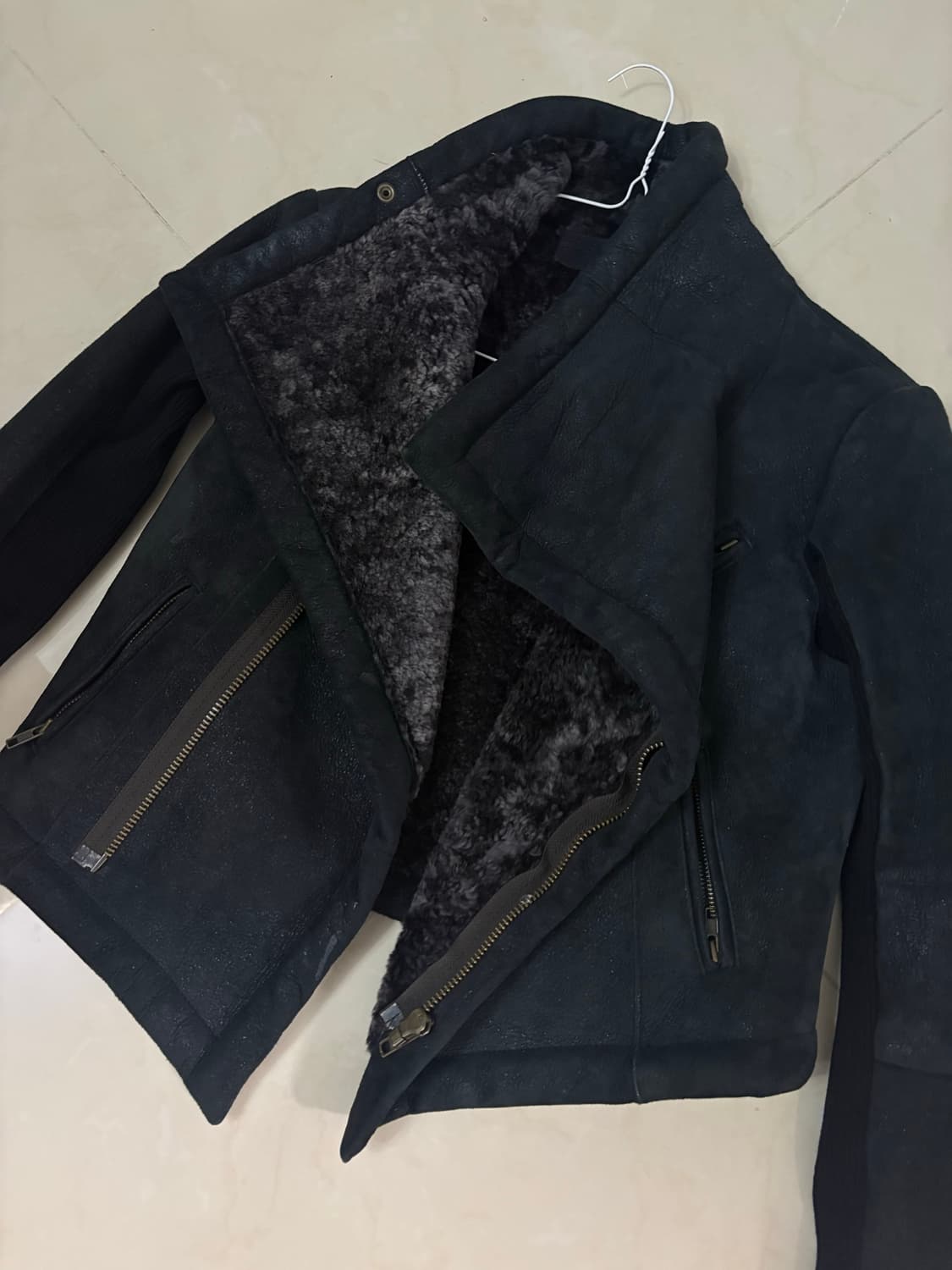Vintage leather fur jacket 상품이미지1