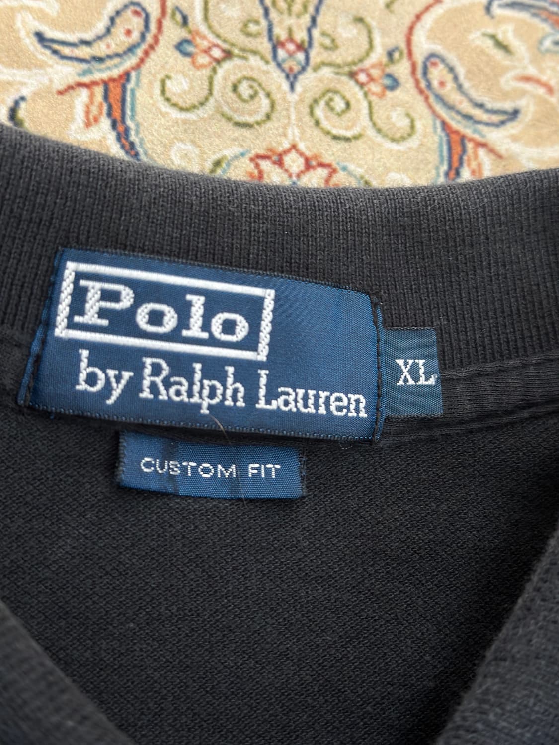 폴로 랄프로렌 블랙/화이트 커스텀핏 빅포니 카라티  상품이미지5