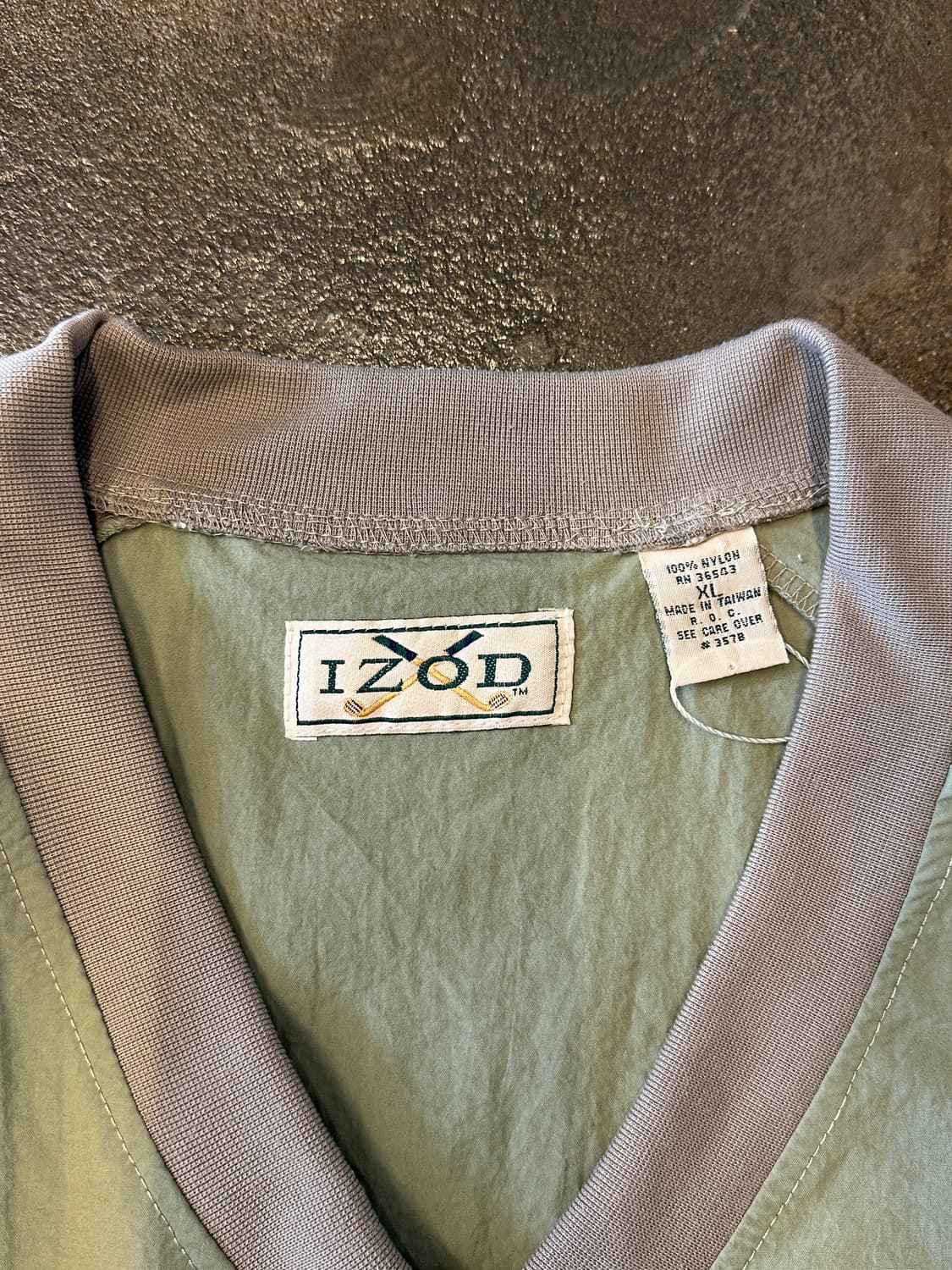 90s IZOD 아이조드 풀오버 바람막이 파스텔 그린 XL 상품이미지4