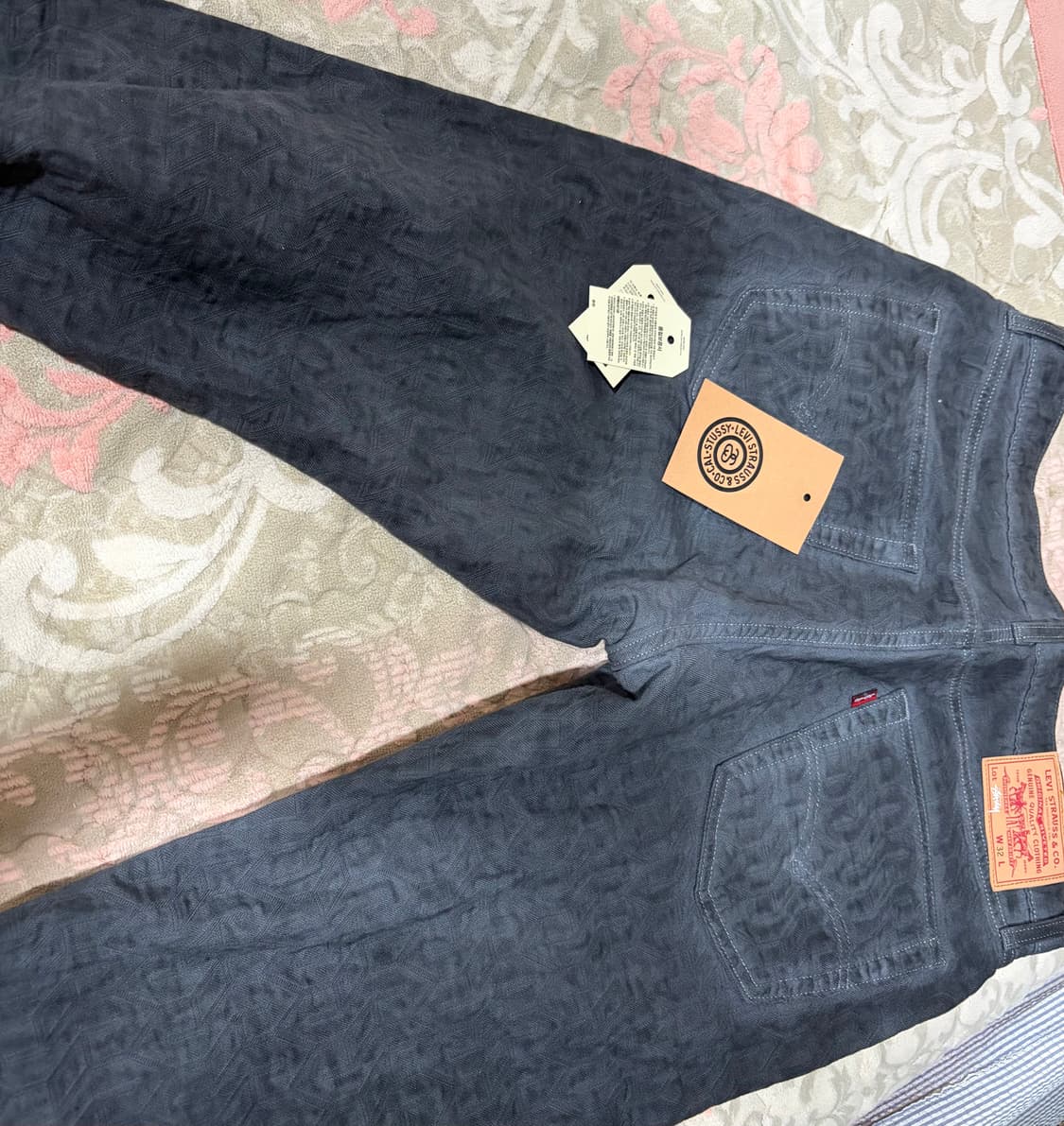 스투시 x 리바이스 자카드 진 블랙  상품이미지2