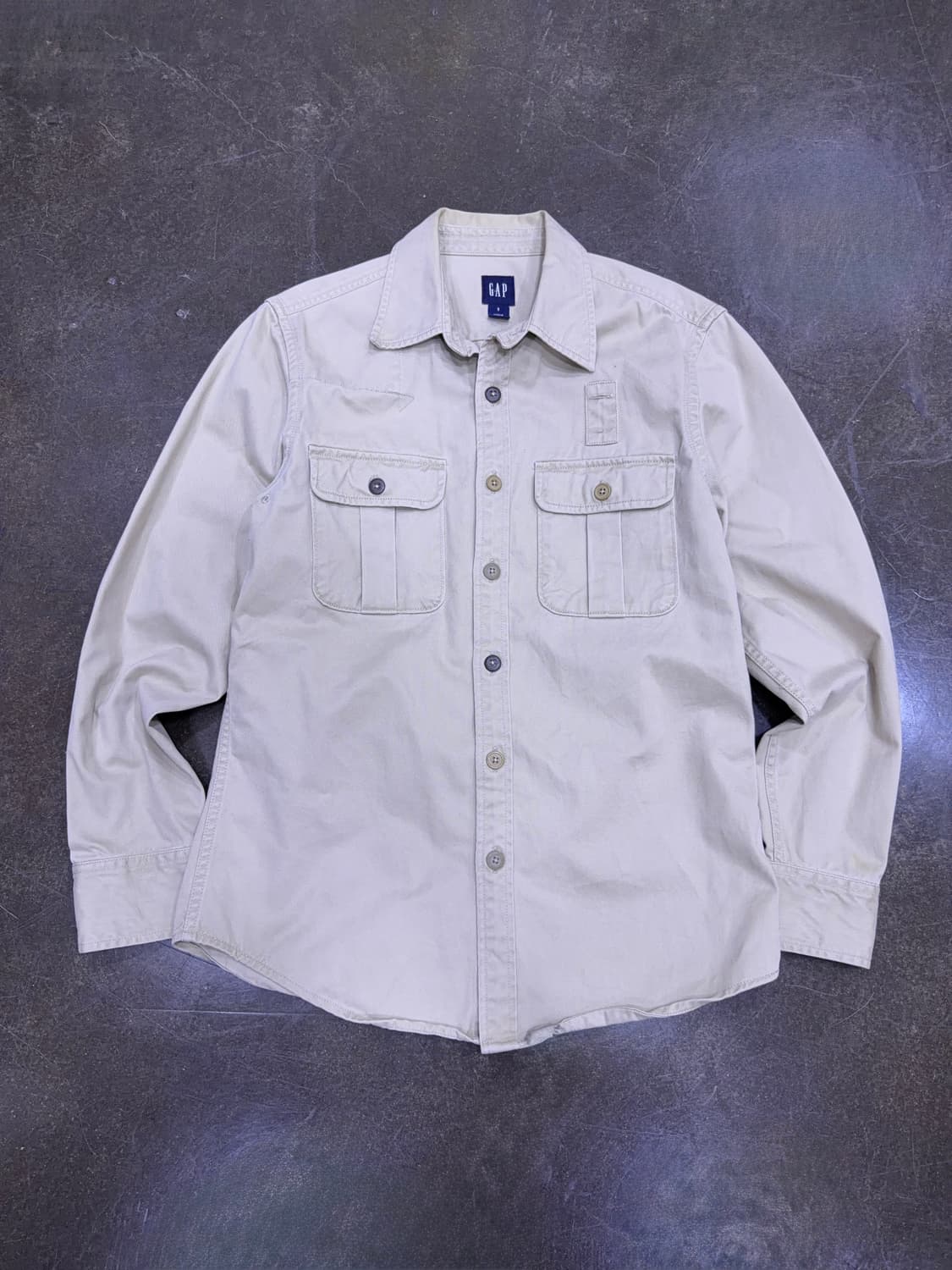 GAP 갭 투포켓 워크셔츠 자켓 셔켓 헤비코튼 베이지 S 상품이미지1