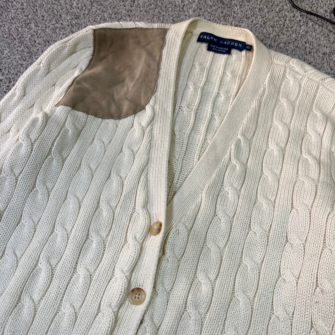 랄프 로렌 숄 스웨이드 케이블 니트 가디건 상품이미지2