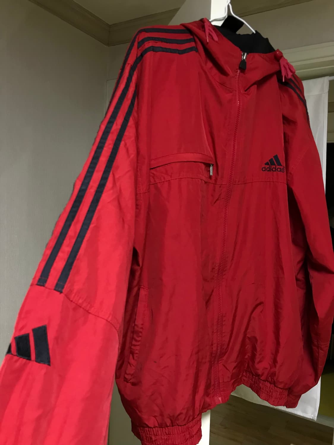 아디다스 빈티지 삼선 후드 바람막이 자켓 상품이미지2