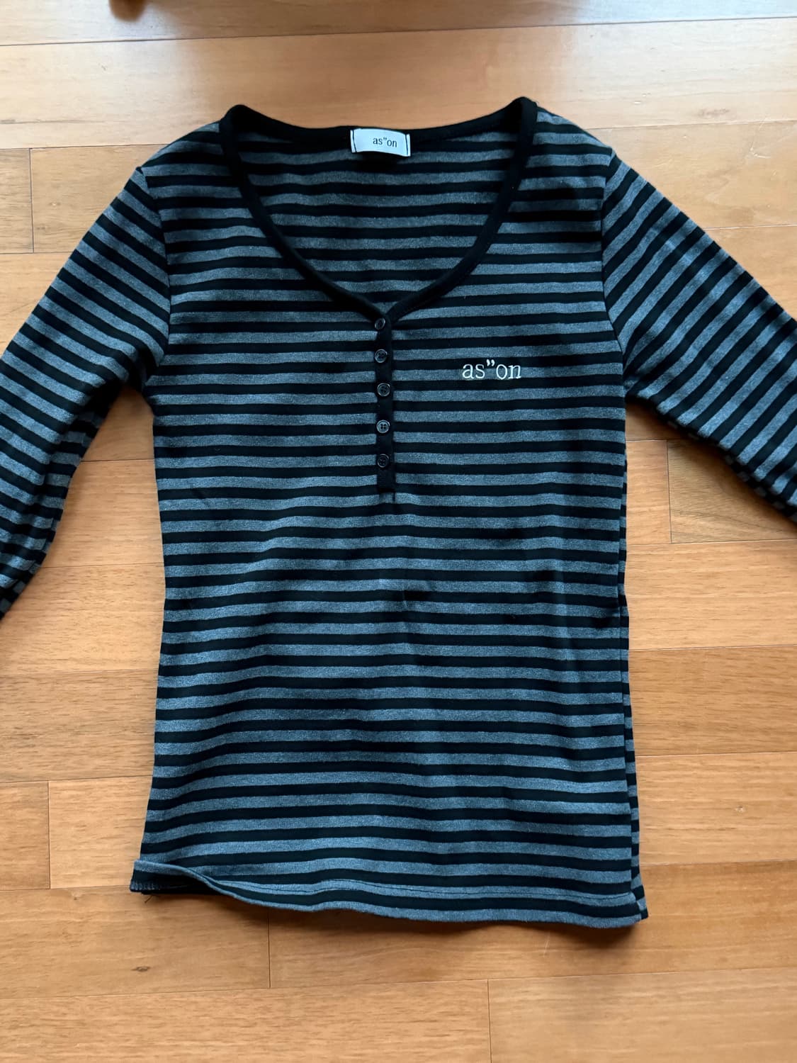 애즈온 ELLEN STRIPE TEE / BLACK 상품이미지3