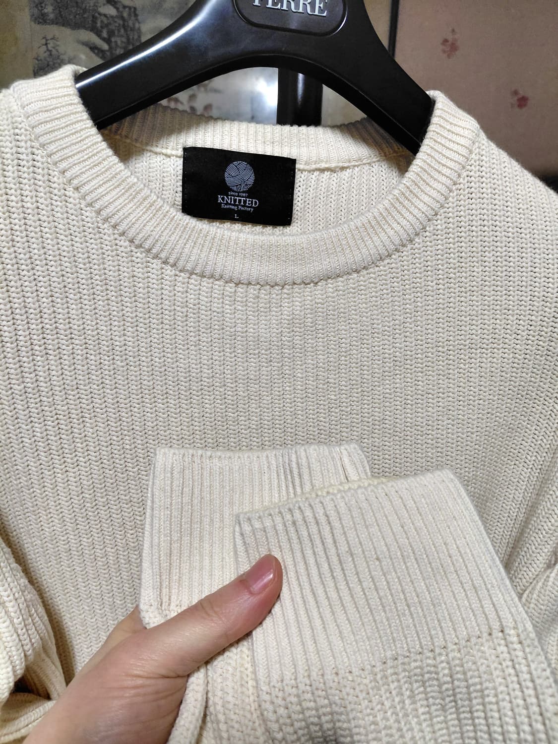 [니티드]면 골지 라운드넥 니트 L사이즈 상품이미지6