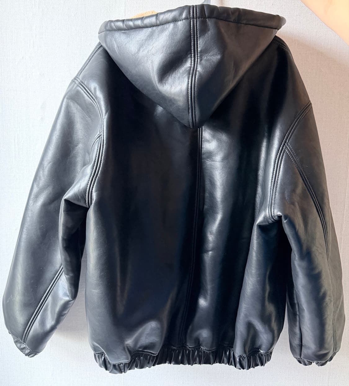 LEE 리버시블 레더 후드 블랙 상품이미지2
