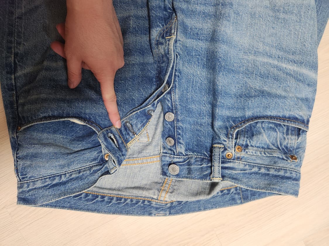 웨어하우스 LOT 1101 워싱진 34(31~32) 연청 수선, 세탁 X 상품이미지5