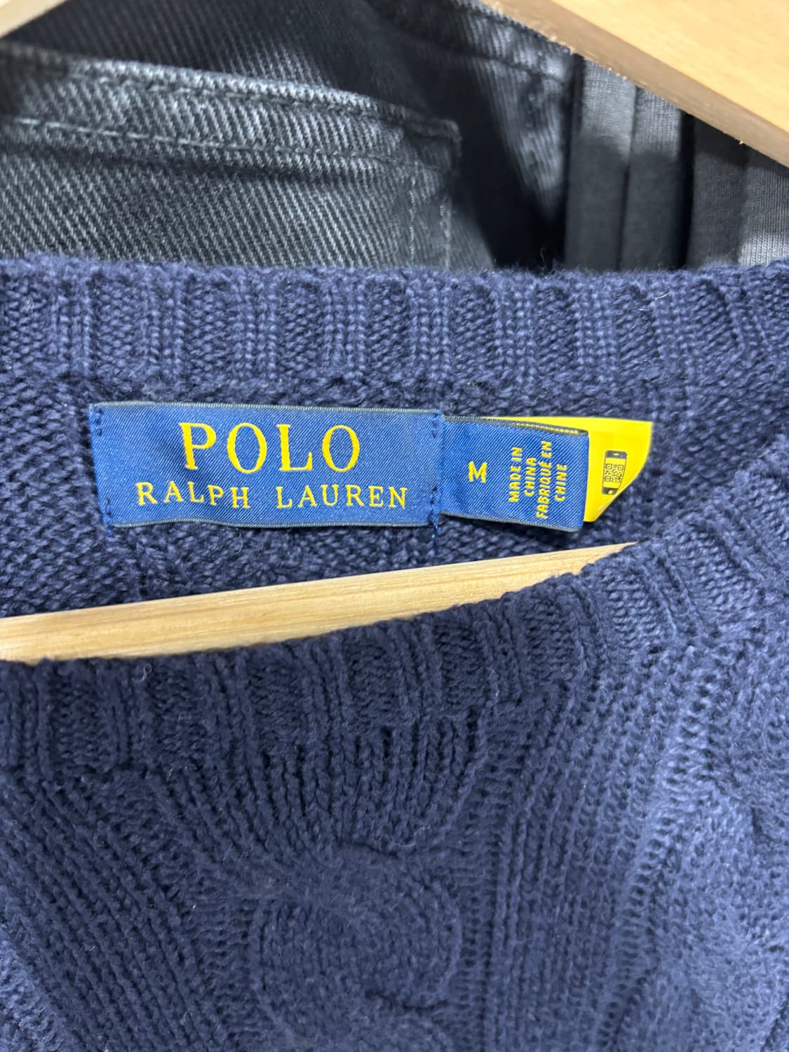 [M] 폴로 꽈배기 니트 네이비 상품이미지2