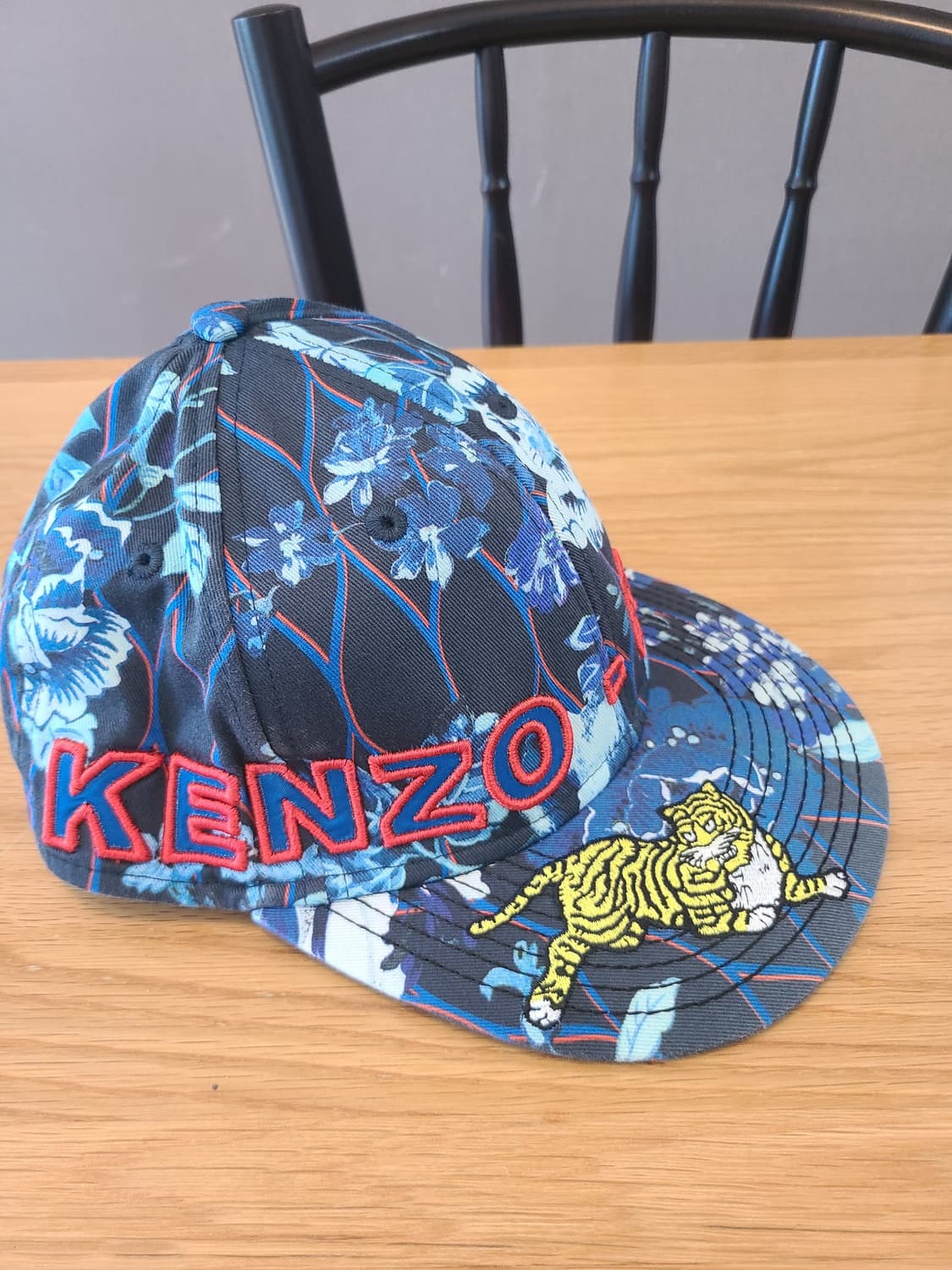 [KENZO × H&M] 한정판 콜라보 플라워 타이거 스냅백 (블루 패턴 상품이미지1