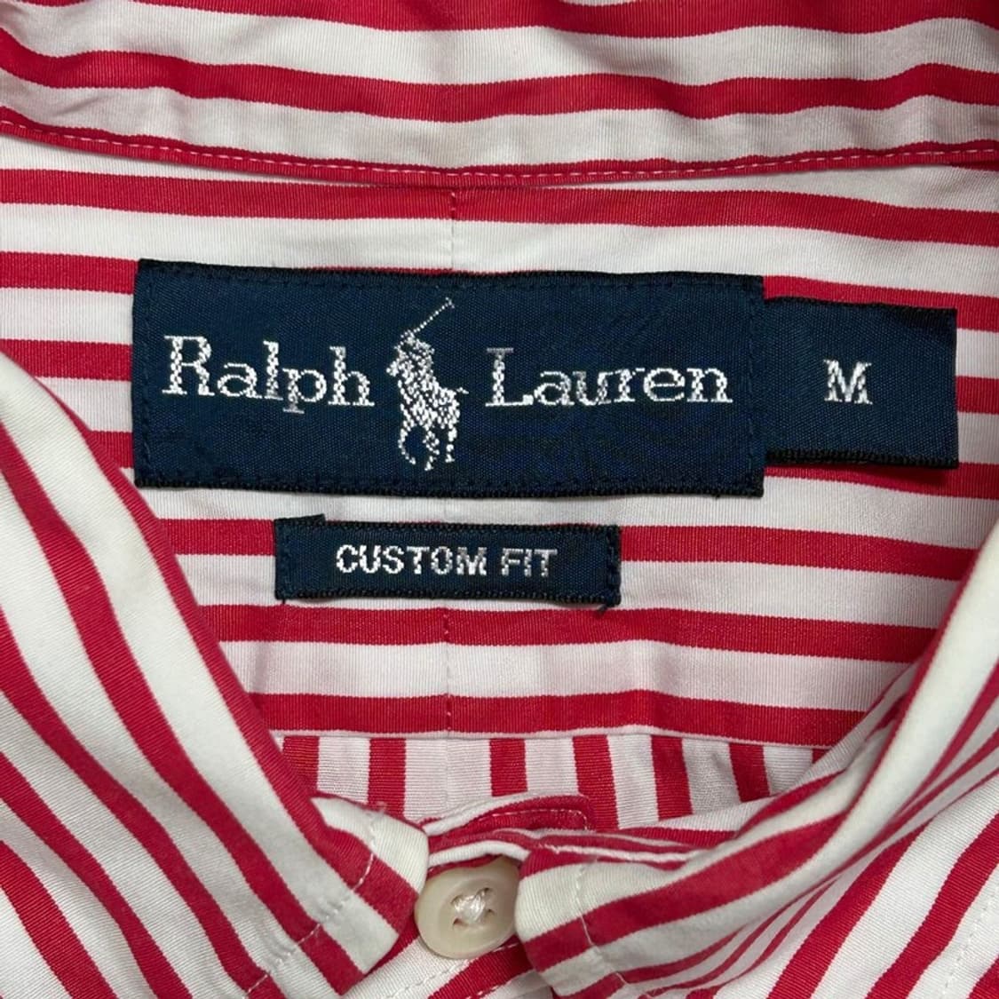 폴로랄프로렌 레드-화이트 스트라이프 패턴 반팔 버튼 다운셔츠 M 상품이미지5