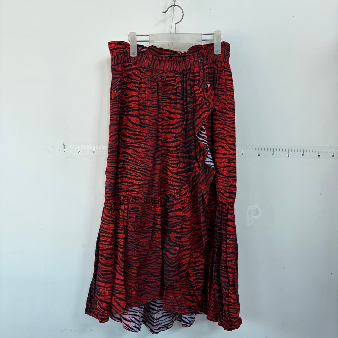 겐죠xH&M 레드 호피 롱 랩 스커트 상품이미지1