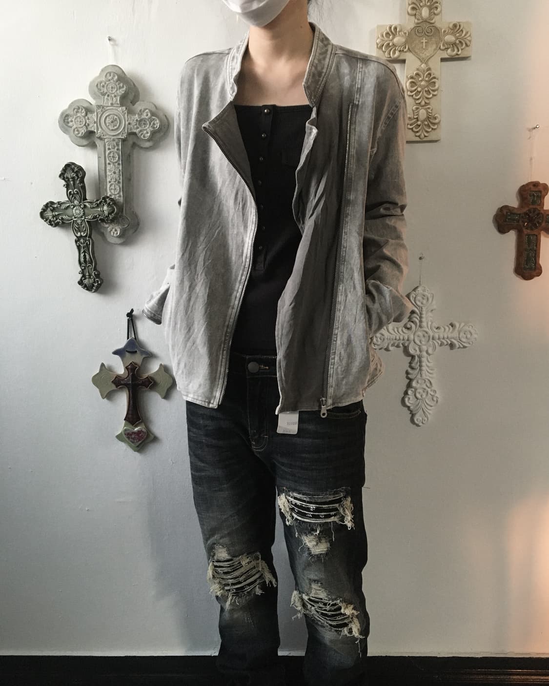 Dyed cotton rider jacket 상품이미지5