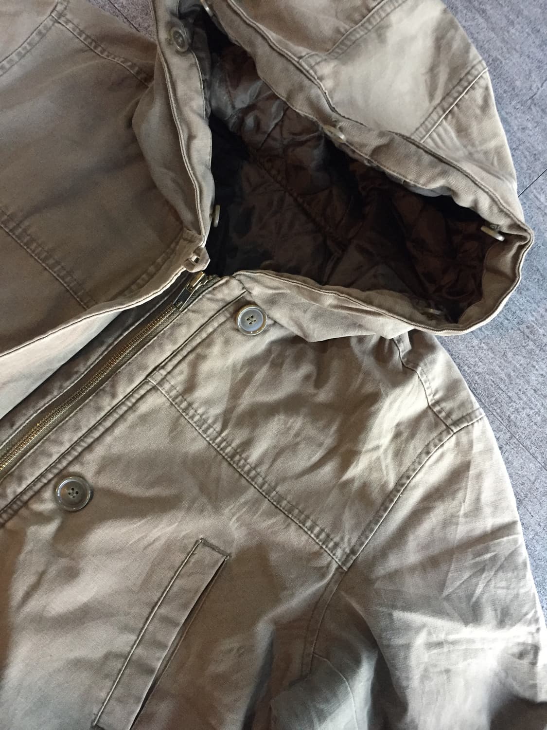 일본빈티지 Hills 올드스쿨아메카지 혁오풍 사파리후드야상자켓 상품이미지2