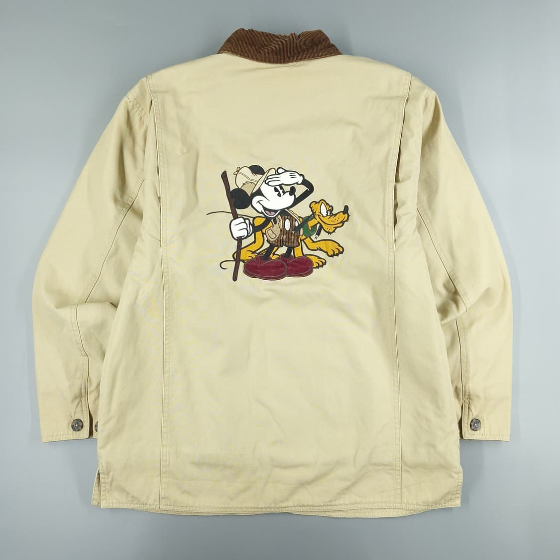디즈니 00s 베이지 브라운 배색 코듀로이 미키마우스 패디드 캐주얼자켓 상품이미지6