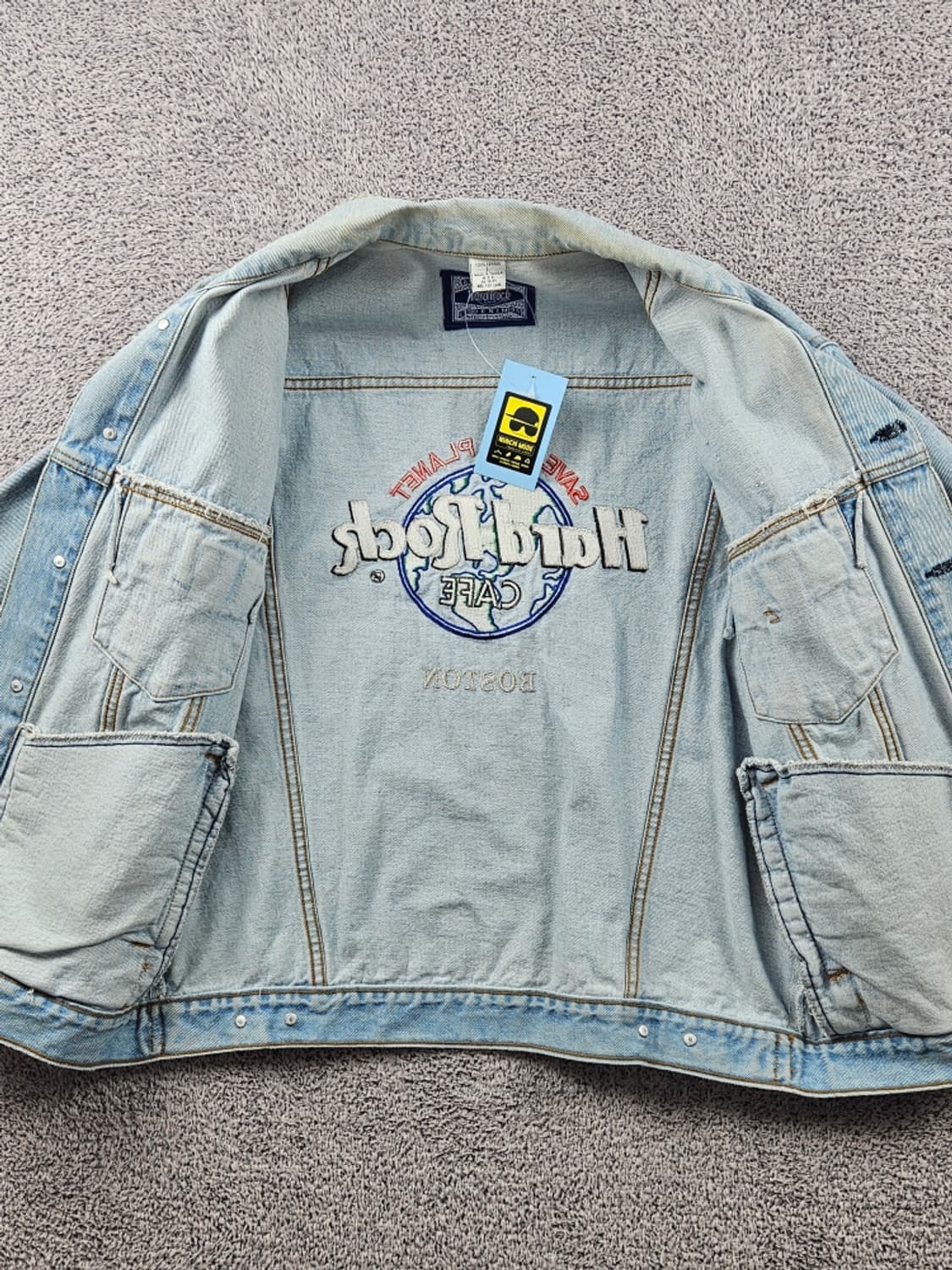하드락카페 자수 백로고 데님 트러커 자켓 ( L ) / 9408 상품이미지9