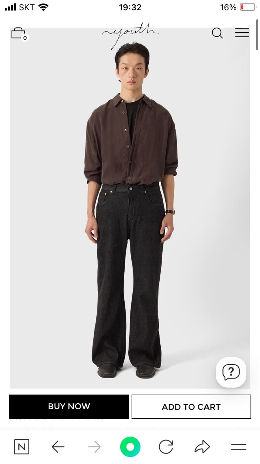 유스 스트레이트 데님 진 워시드 블랙 L 상품이미지2