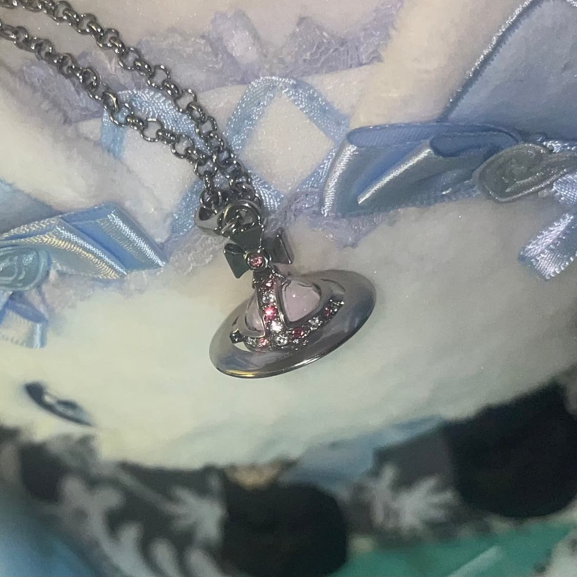 비비안웨스트우드 핑크 orb 목걸이 상품이미지6